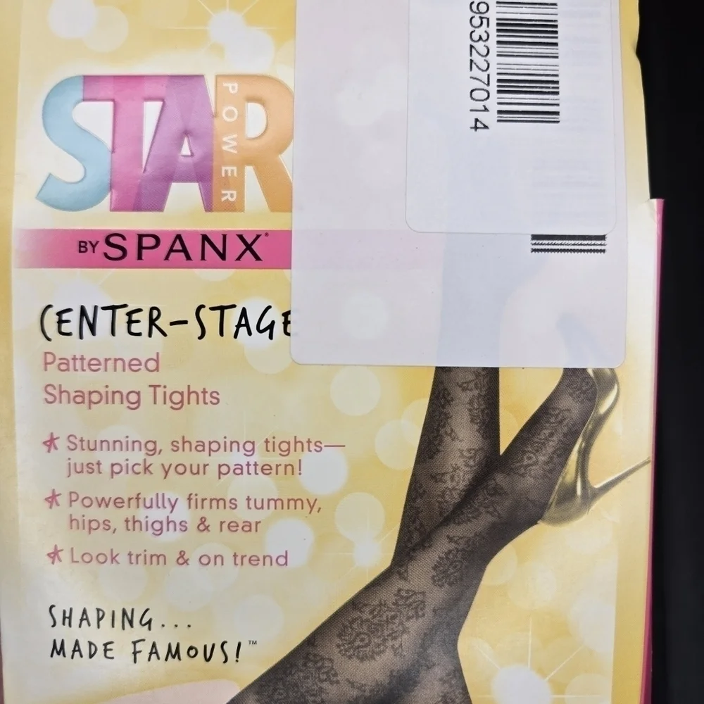 Spanx Star Power Center-Stage Patterned Shaping Tights Medallion Size B New